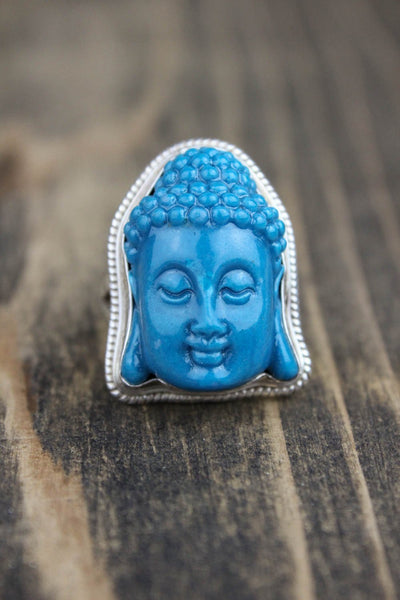 Rings Healing Blue Buddha Ring JR220