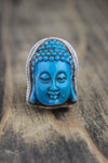 Rings Large Turquoise Auspicious Buddha Ring JR222