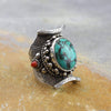 Rings Solid Silver and Turquoise Men's Ring JR243