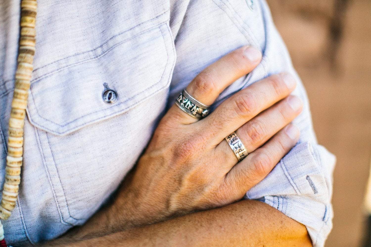 Rings Tibetan Mantra Men's Ring JR265