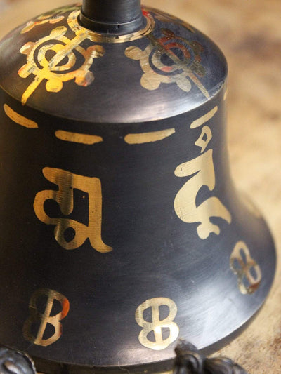 Ritual Items Black Om Mani Bell and Dorje RB009
