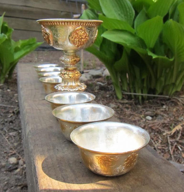 Offering Set with Copper and Silver Bowls - DharmaShop