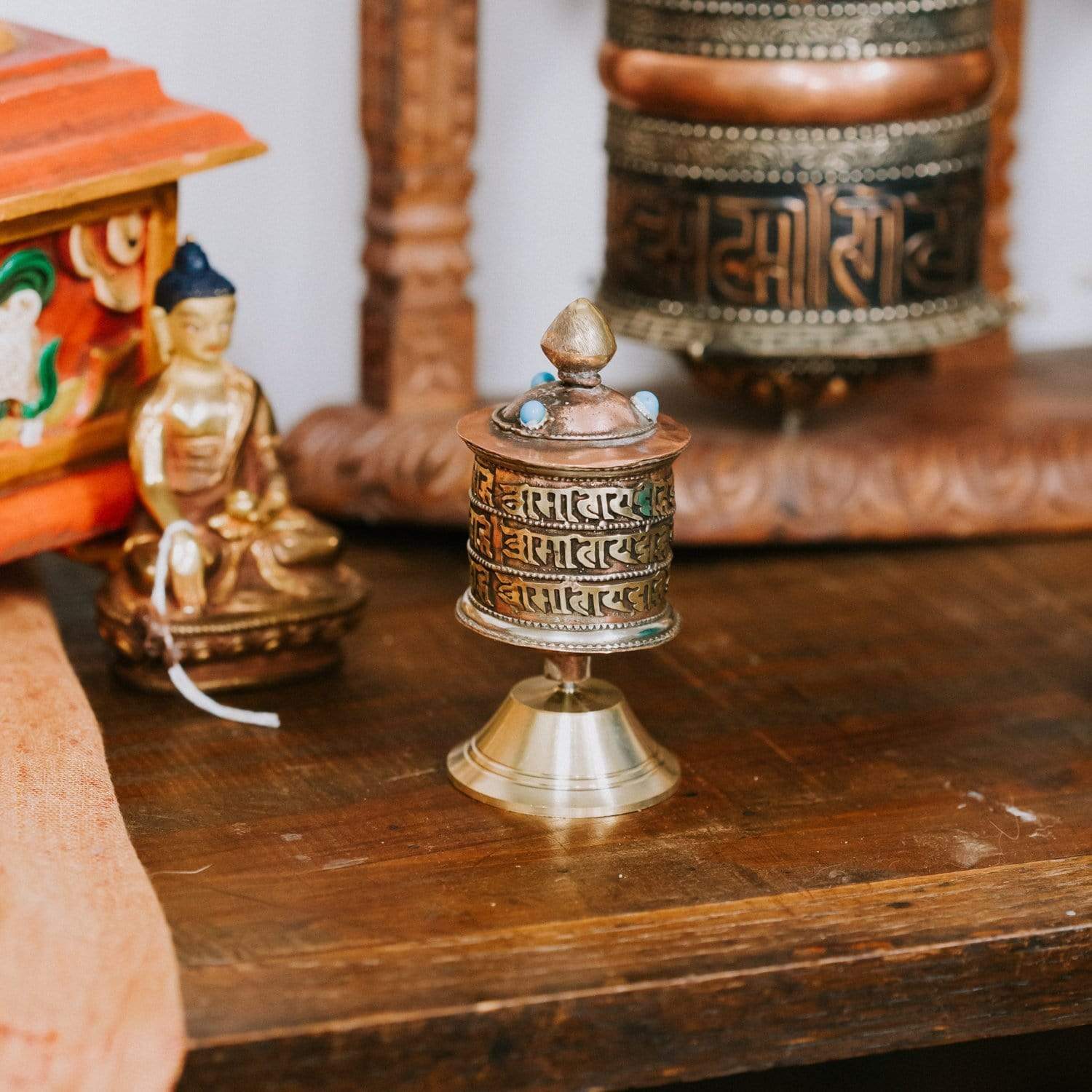 Ritual Items Desktop Sanskrit Prayer Wheel RP035