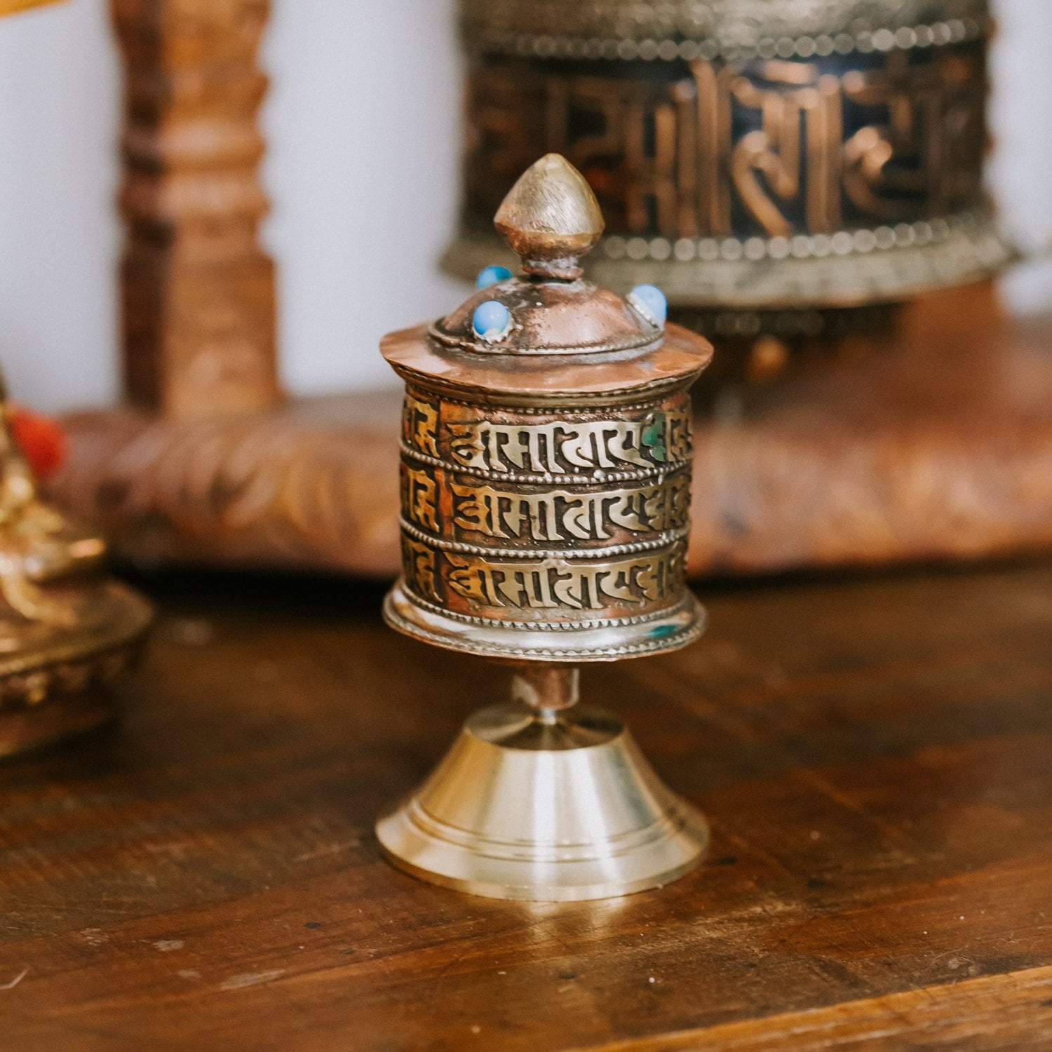Ritual Items Desktop Sanskrit Prayer Wheel RP035