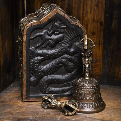 Silver Tibetan Bell & Dorje - Little Moon Tibetan Gift Shop
