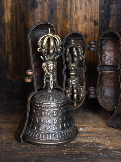 Ritual Items Mantra Bell and Dorje Set with Case RB011