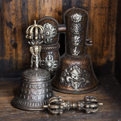 Ritual Items Mantra Bell and Dorje Set with Case RB011