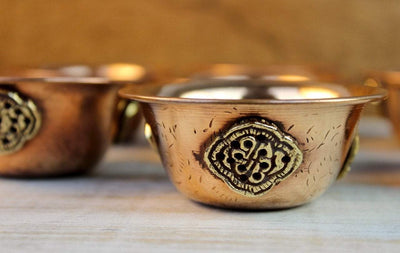 Ritual Items,New Items Default 2 3/4" Copper Medallion Offering Bowls ro016