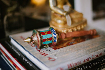 Ritual Items Stunning Turquoise Om Mani Prayer Wheel rp017