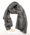 Scarves Default 100% Cashmere Scarf in Textured Grey fb134