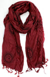 Scarves Default Dark Ruby Red Om Scarf scarf023
