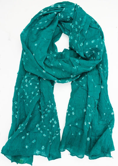 Scarves Default Emerald Green Batik Sheer Cotton Scarf scarf030