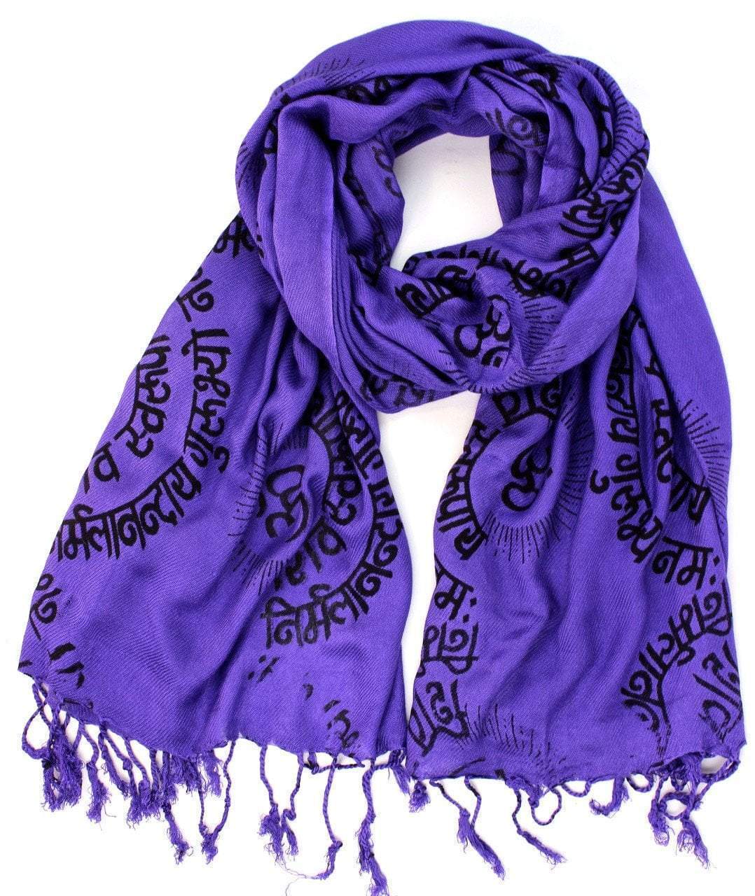 Mantra Om Scarf in Bright Purple DharmaShop - Main Image