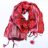 Scarves Default Multicolor Red Silk and Felt Saree Scarf fb175