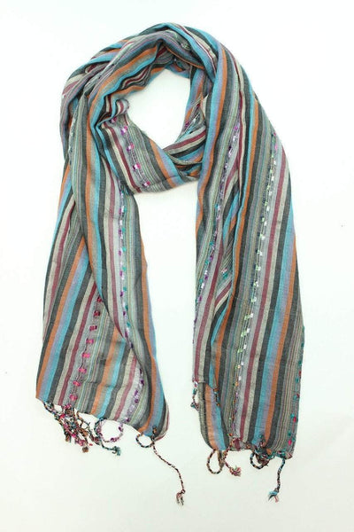 Scarves Default Multicolored Striped Woven Scarf scarf012