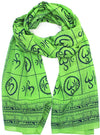 scarves Default New Om Prayer Scarf in Himalayan Grass Green scarf002