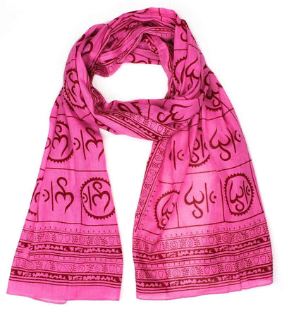 Scarves Default New Om Prayer Scarf in Pink scarf034