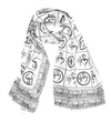 Scarves Default New Om Prayer Scarf in White scarf004