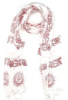Scarves Default Small Om Prayer Scarf in White fb156