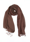 Scarves Default Water Pashmina Shawl in Chocolate Brown fb091