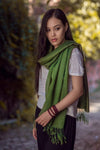 Scarves Default Water Pashmina Shawl in Deep Green fb521