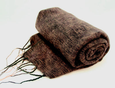 Scarves Default Yak Wool Shawl in Chocolate Brown fb096