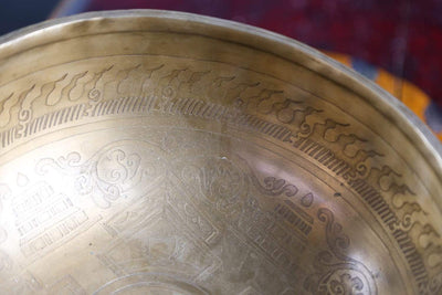Singing Bowls Auspicious Symbols Etched Lingham Bowl