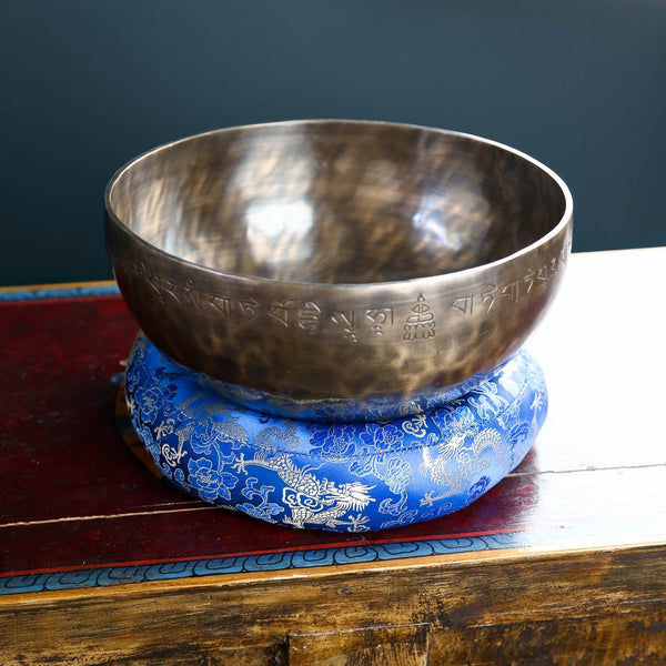 Blue Large Singing Bowl Ring Cushion