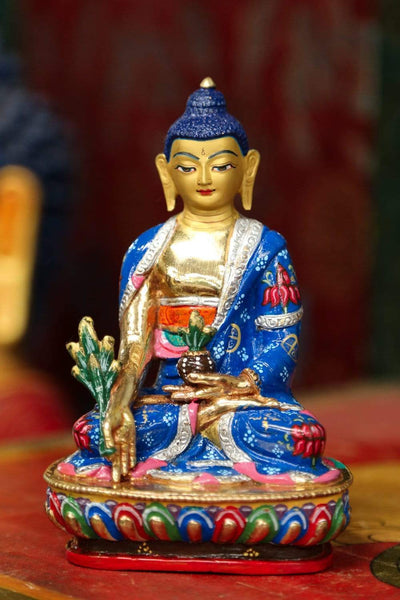 Statues Blue Lotus Medicine Buddha Statue ST248-C