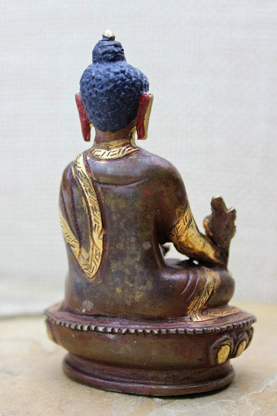 Statues,Buddha,Deities Default 4 Inch Bronze Medicine Buddha st145