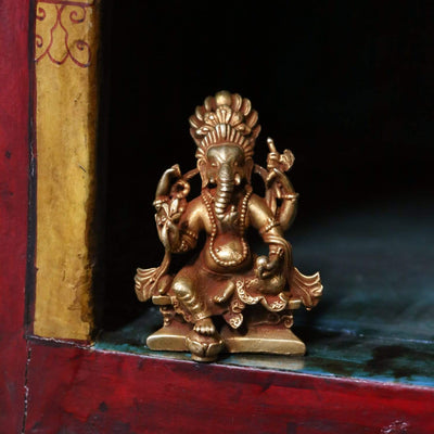 Golden Ganesh Mini Statue