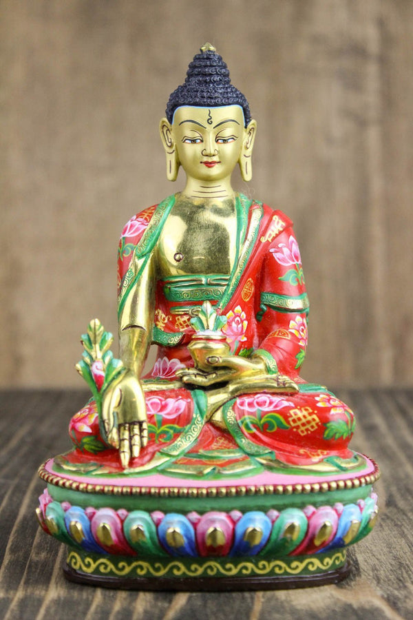 Hand Painted 7 Inch Medicine Buddha Statue