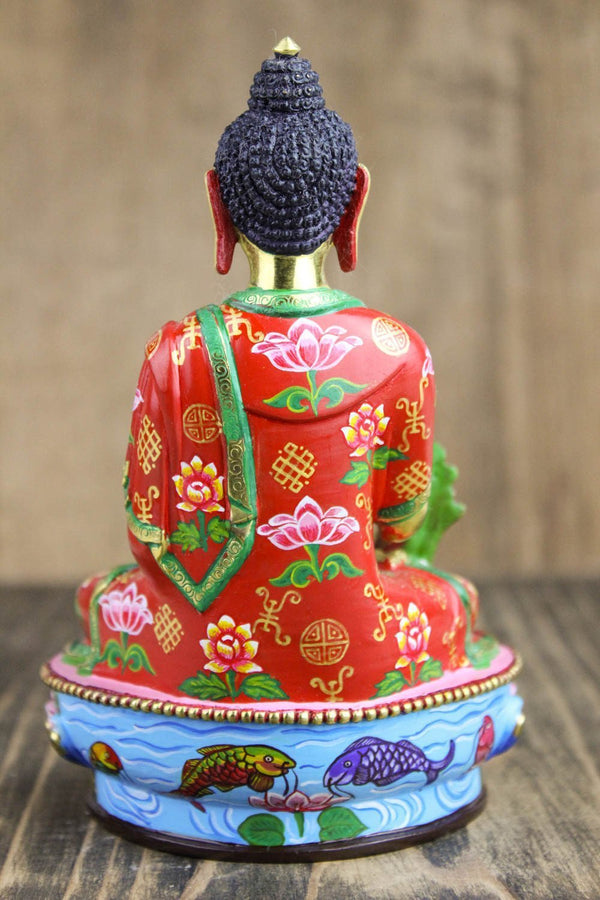 Hand Painted 7 Inch Medicine Buddha Statue