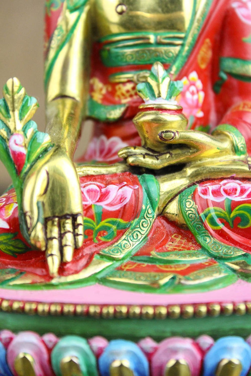 Hand Painted 7 Inch Medicine Buddha Statue