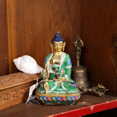 Statues Hand Painted Medicine Buddha Statue ST248-A