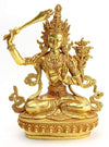 Statues,New Items,Tibetan Style Default 9 Inch Gold Plated Manjushri Statue st153