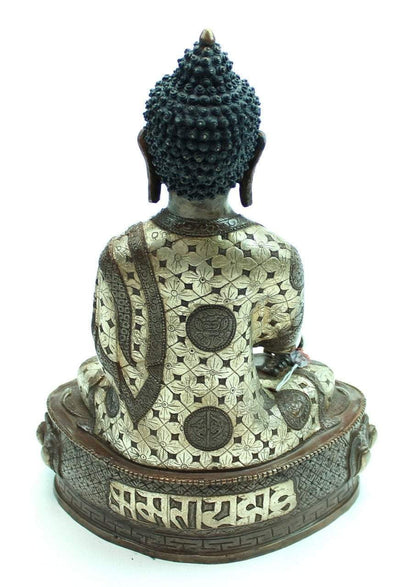 Statues,One of a Kind,New Items,Buddha Default 13 inch Shakyamununi Silver and Bronze Statue st116
