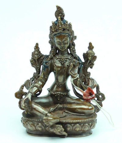 Statues,One of a Kind,New Items,Buddha,Tibetan Style Default 5 inch Green Tara Bronze Statue st113