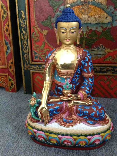 Statues,One of a Kind,New Items,Tibetan Style Default Master Artisan Medicine Buddha by Gyanu Bajracharya st076