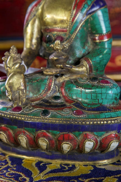 Statues,One of a Kind,New Items,Tibetan Style Default Museum Quality Medicine Buddha Jeweled Statue st069