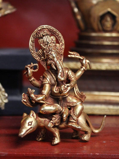 Statues Small Gold Ganesh Statue ST204