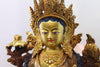 Statues,Tibetan Style Default Green Tara 8 Inch Painted Bronze Statue st020