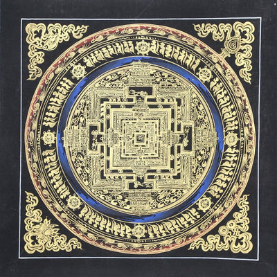Thangkas Black and Gold Mandala Thangka TH150
