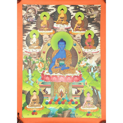 Thangkas Colorful Eight Medicine Buddha Thangka TH132