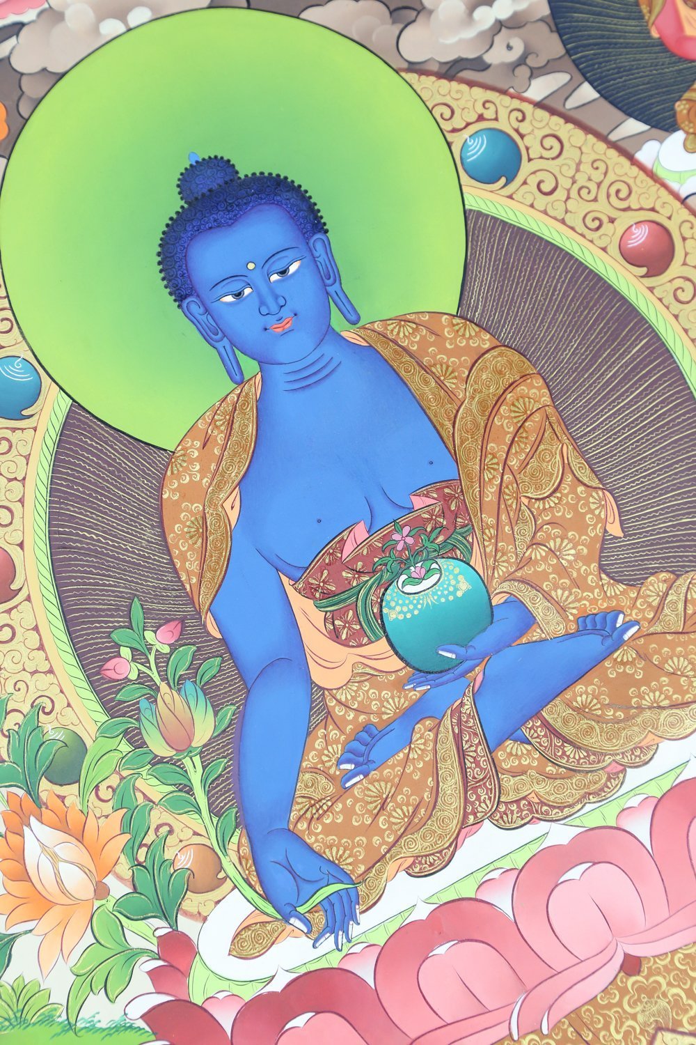 Thangkas Colorful Eight Medicine Buddha Thangka TH132
