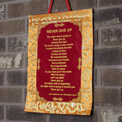Thangkas Dalai Lama 'Never Give Up' Wall Hanging TH126