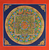 Thangkas Default Painted in Gold Blue Double Dorje Mandala th079