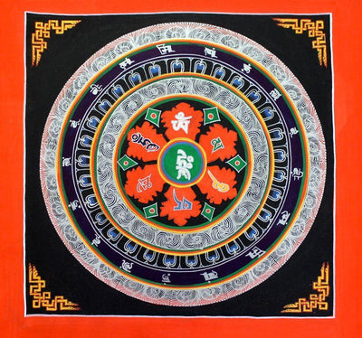 Thangkas Default Tibetan Om Mani Thangka Mandala th060