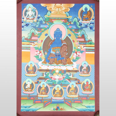 Thangkas Eight Medicine Buddha Tibetan Thangka TH133