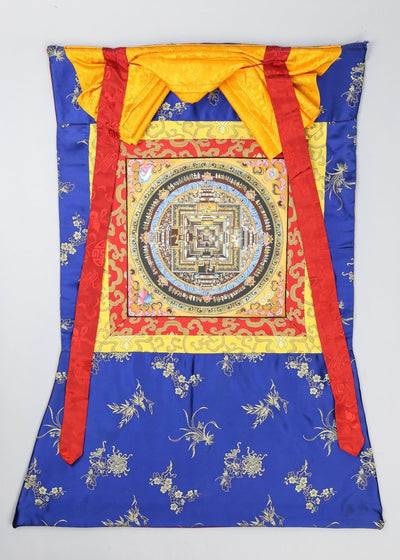 Thangkas Framed Tibetan Kalachakra Mandala Thangka TH139
